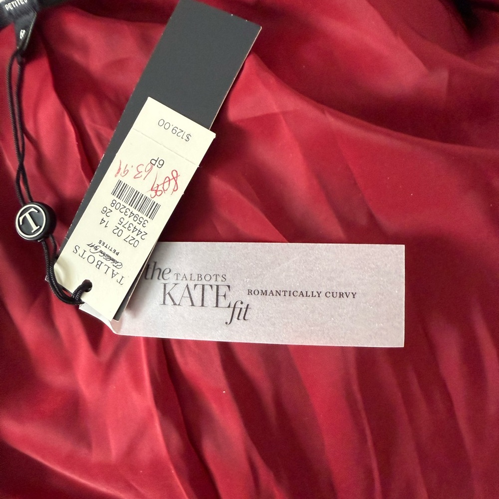BWT Talbots Petites Red Velvet Blazer - Picture 3 of 3